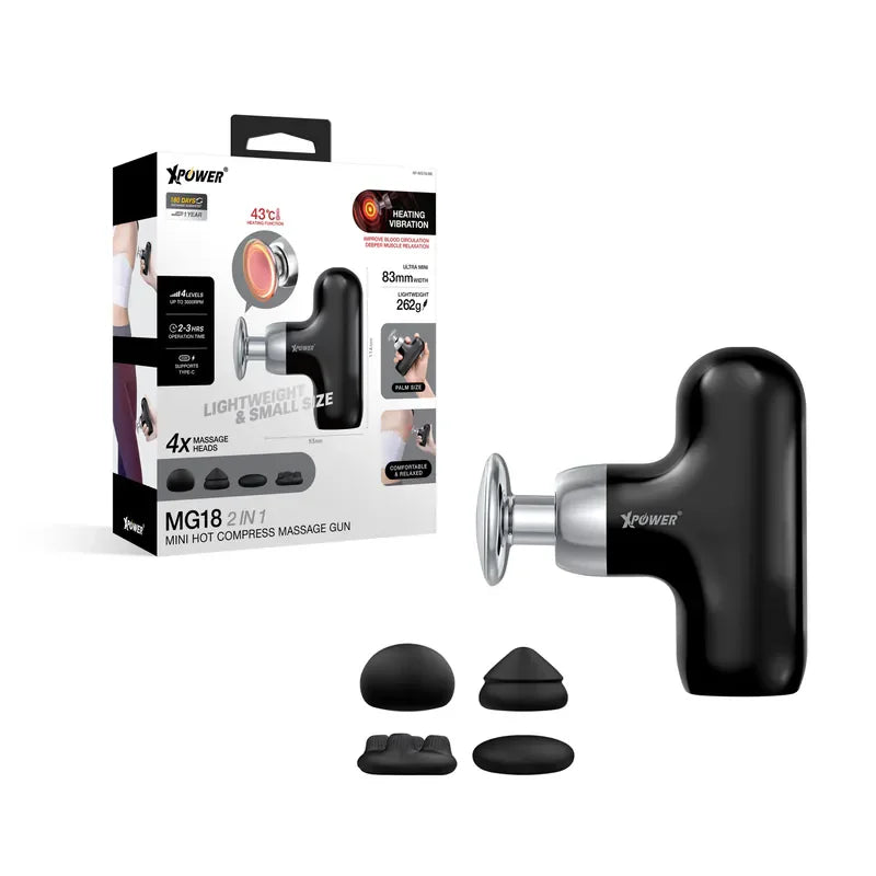 XPower Hot Compress Mini Massager - Black - Tashqila XPower Hot Compress Mini Massager - Black - Tashqila